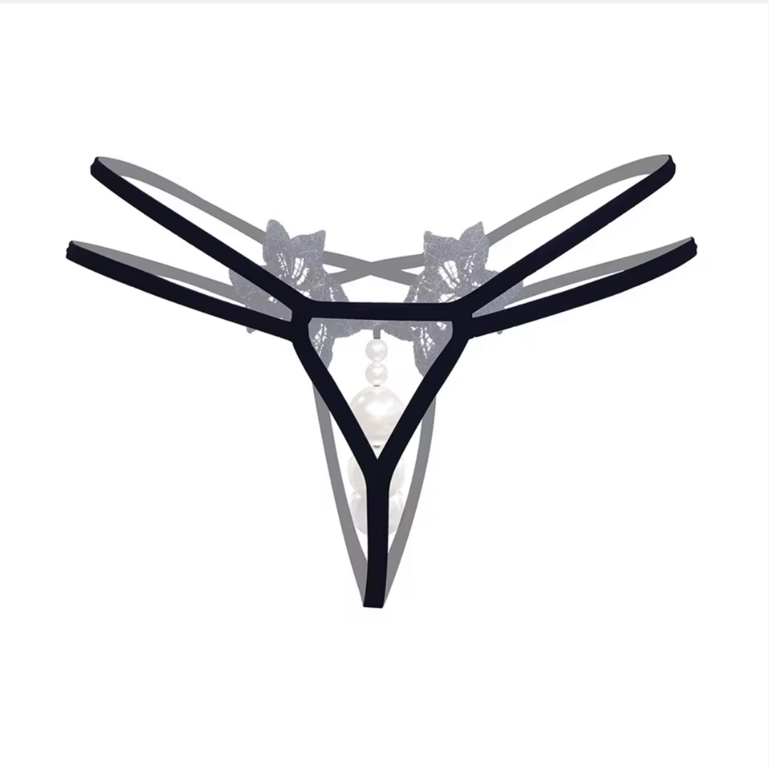 Beaded Crotchless Thong