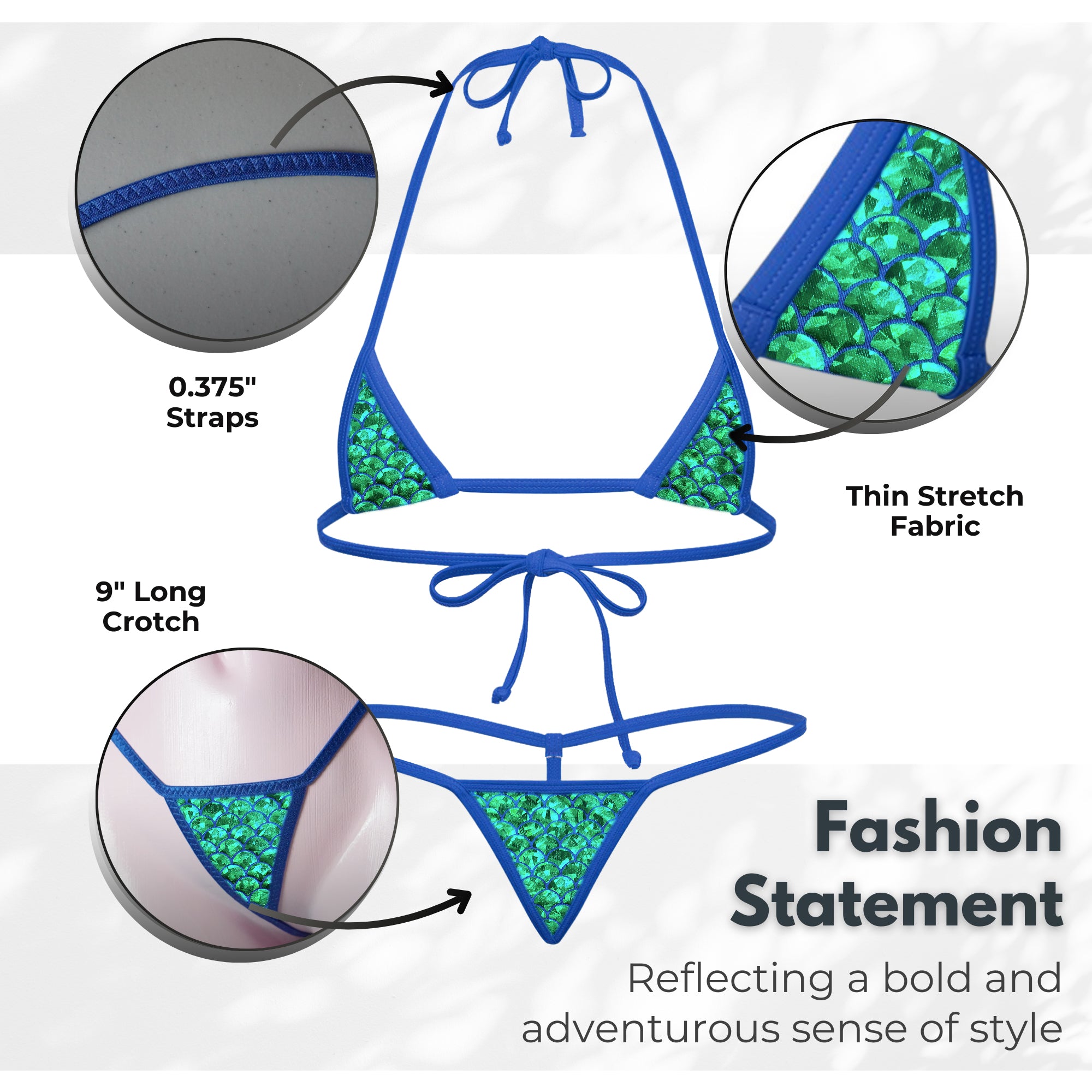 Euro - Green-Blue Mermaid - Electric Blue