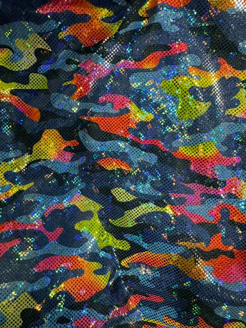 Holographic Blue Camouflage - Electric Blue - Micro G String Thong Set