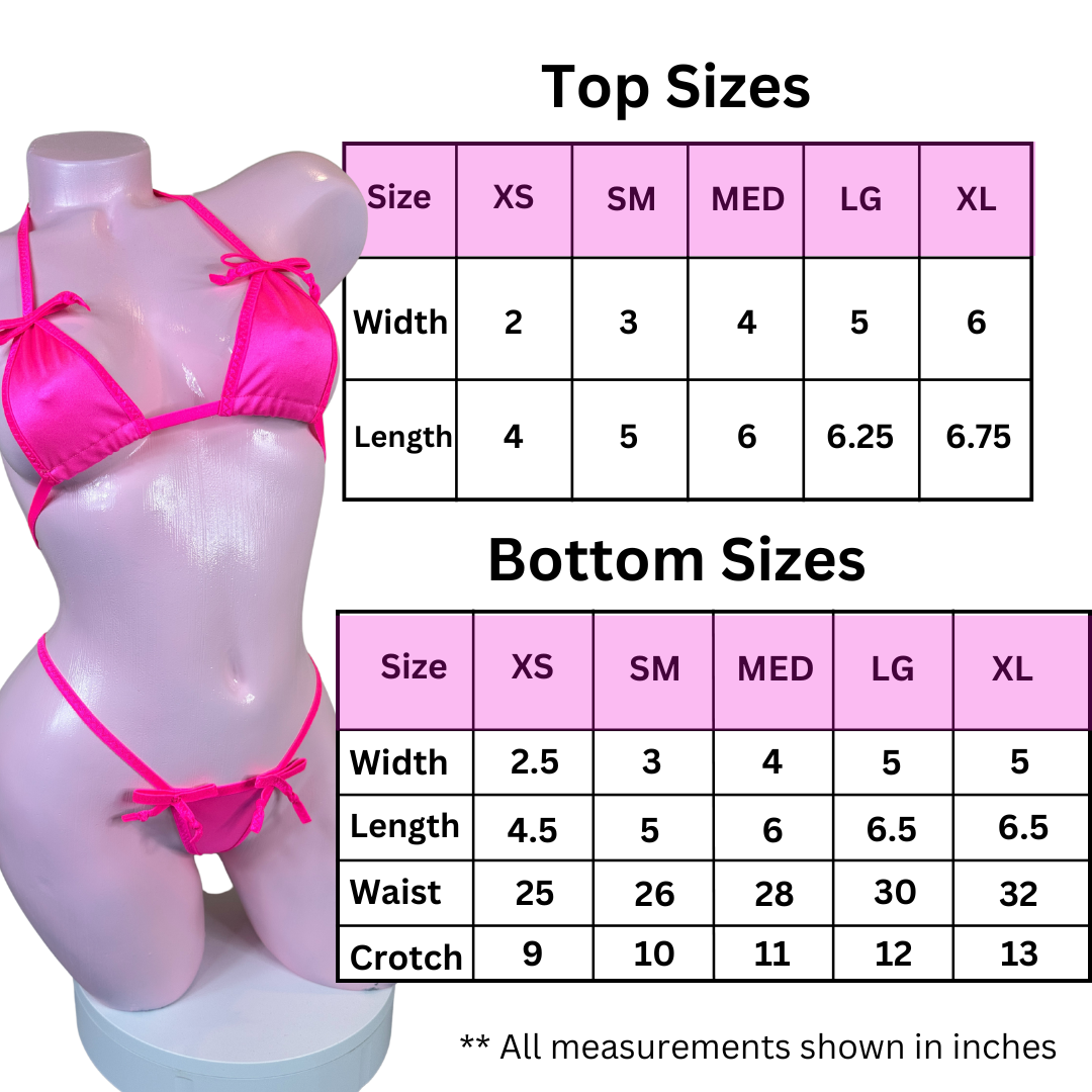 Black Micro G-String Set - Black - Small Open Heart Rhinestones