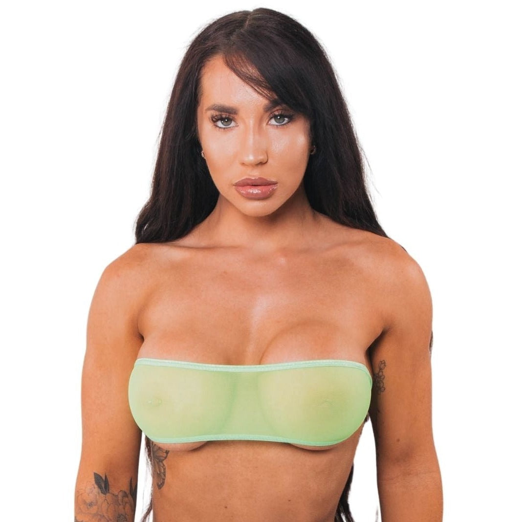 Bandeau Top Only - Neon Green Mesh - Neon Green
