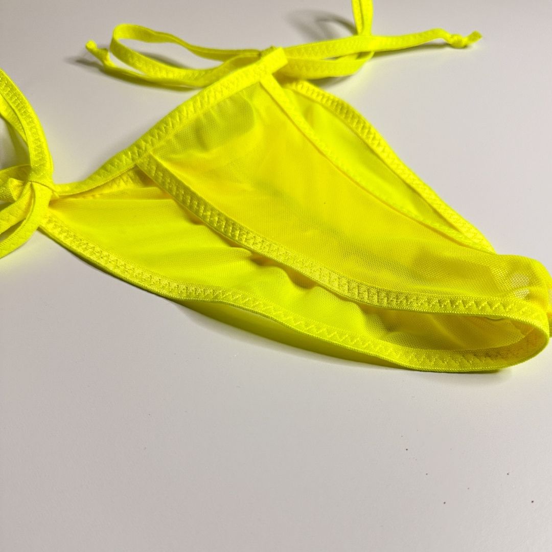 Neon Yellow Mesh - Completely See Through - Scrunch Butt Only