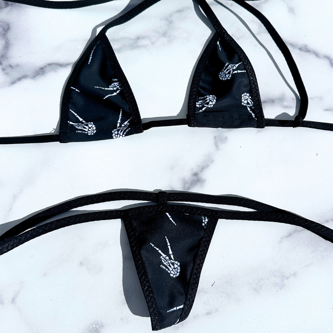 Micro G-String - Skeleton - Black String